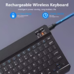 Teclado inalámbrico + Mouse Bluetooth español (con letra ñ) portátil para iPad Mac PC tablet smartphone nobteook + USB Receptor - Imagen 4